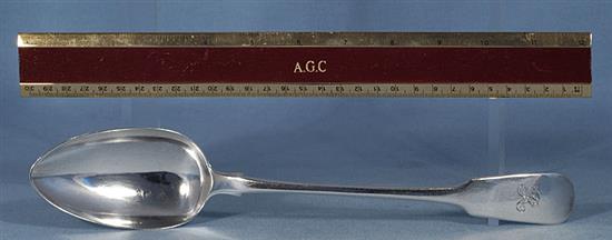 A George IV silver fiddle pattern basting spoon, Length 12”/300mm Weight: 3.7oz/105grms